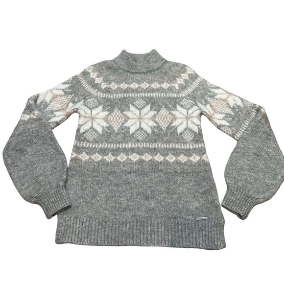 Abercrombie & Fitch Gray Fair Isle Mockneck Sweater - Picture 3 of 6